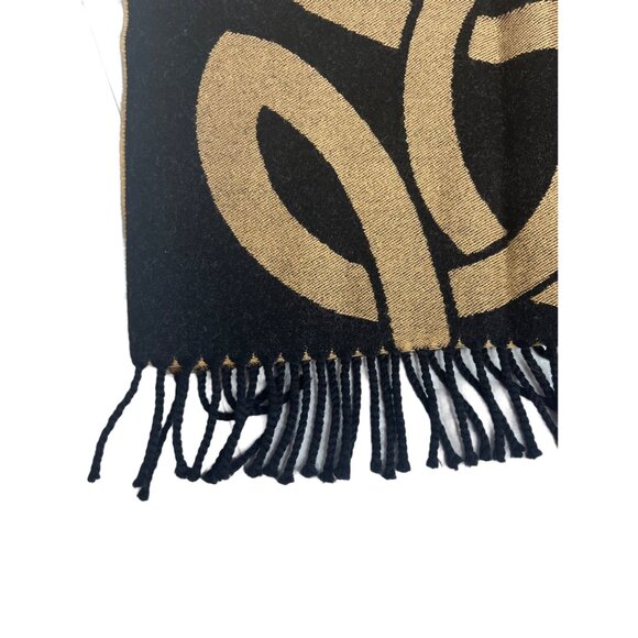 Peter James Pure Wool Scarf Womens OS Black Cooper Reversible - Picture 4 of 5